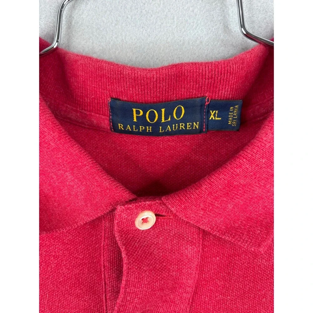 Polo Ralph Lauren Mens XL Pink Short Sleeve Cotton Pique Polo Shirt Teal Pony